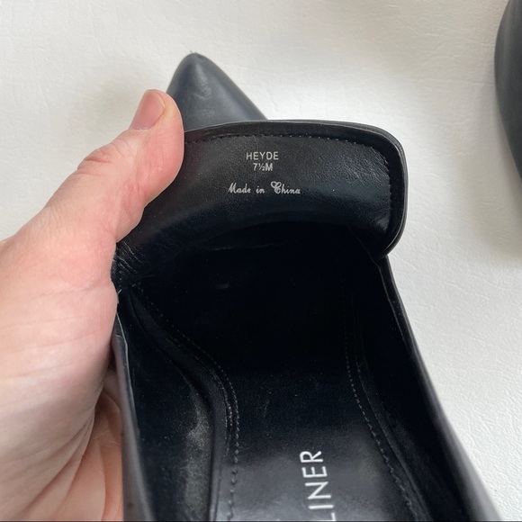 Donald Pliner Heyde Black Leather Pointed Toe Pumps 7 - Picture 5 of 11